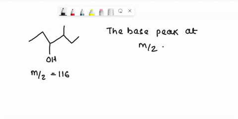 the-base-peak-in-a-mass-spectrum-corresponds-to-the-most-stable-fragment-propose-a-structure-for-a-compound-that-is-consistent-with-the-following-data-a-the-molecular-ion-peak-has-mlz-116-b-00176