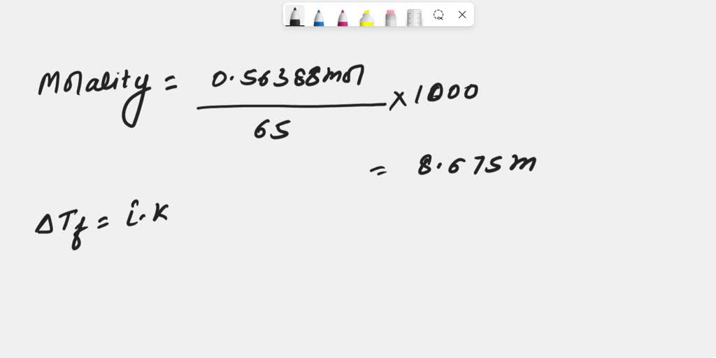Calculate the freezing point and boiling point of an antifreeze