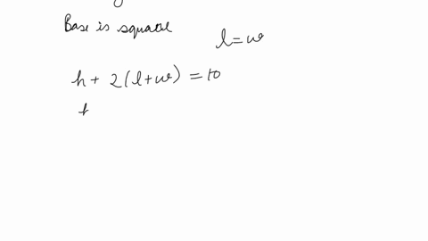 a-rectangular-box-has-a-square-base-if-the-sum-of-the-height-and-the-perimeter-of-the-square-base-is-10-in-what-is-the-maximum-possible-volume-volume-9259-in-submi-answer-incorrect-tries-499-20799