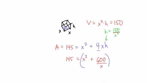 a-box-with-an-open-top-has-a-square-base-and-four-sides-of-equal-height-the-volume-of-the-box-is-150-cubic-inches-the-surface-area-of-the-box-is-145-square-inchesthe-height-of-the-box-must-b-39335