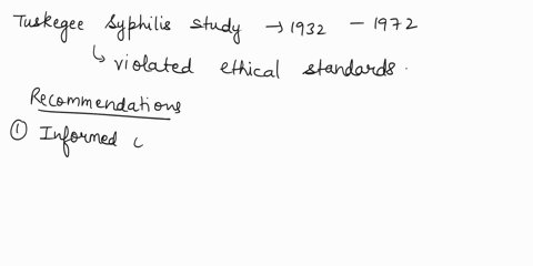 2what-recommendations-could-you-make-to-the-researchers-to-safeguard-the-ethical-standards-for-research-in-the-tuskegee-syphilis-study-consider-each-of-the-following-ethical-issues-informed-32305