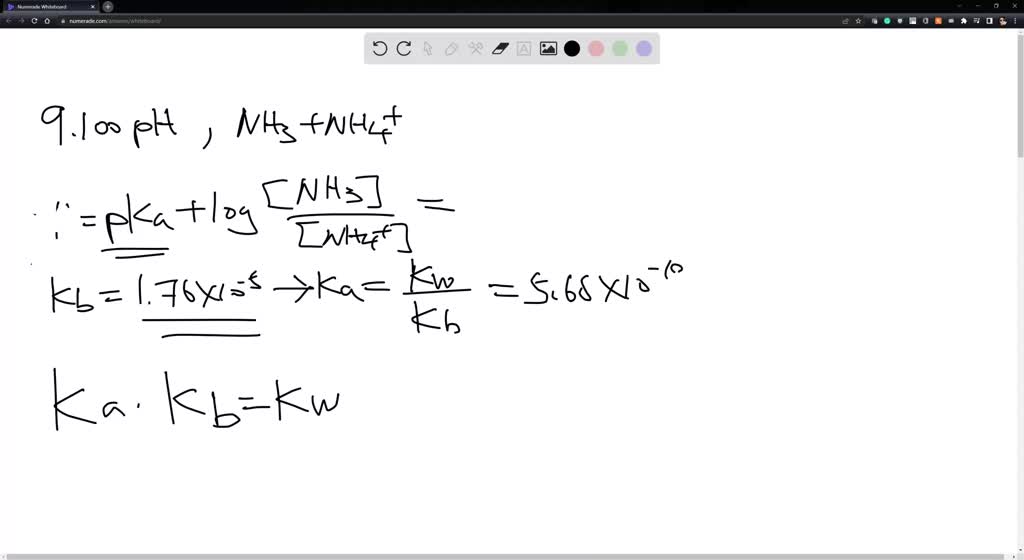 SOLVED A solution with a pH of 9.100 is prepared using aqueous ammonia