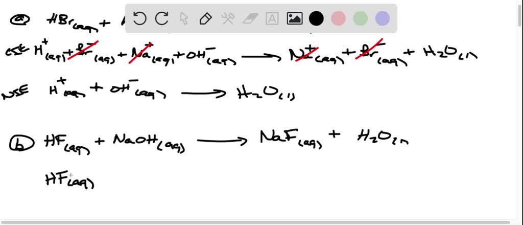 Solved Write Balanced Complete Ionic And Net Ionic Equations For Each Acid Base Reaction Part 1050