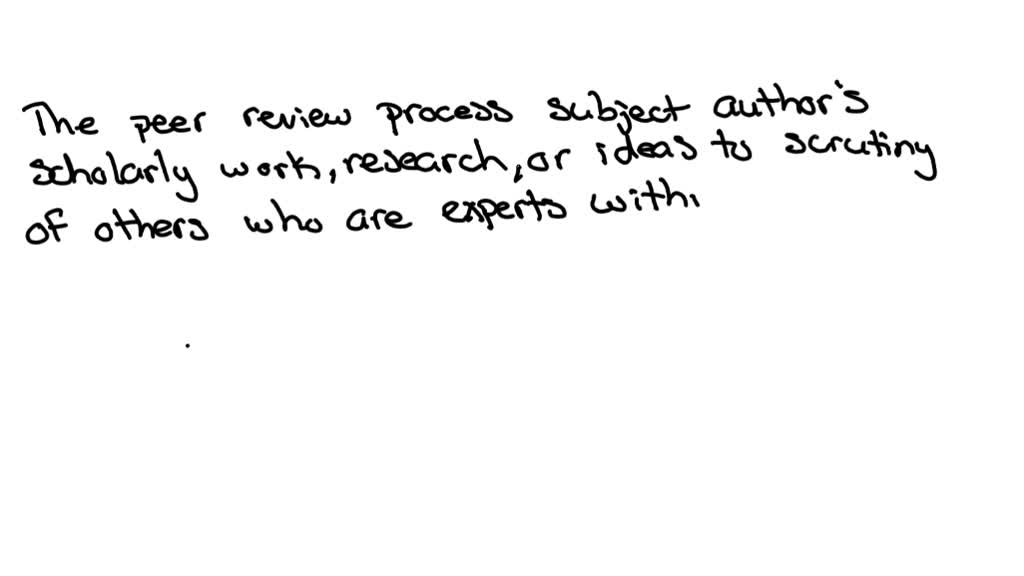 SOLVED: The Peer Review Process Can Create Conflicts Of Interest ...