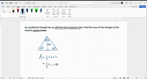 an-equilateral-triangle-has-an-altitude-that-measures-26-mathrmm-find-the-area-of-the-triangle-to-th-71209