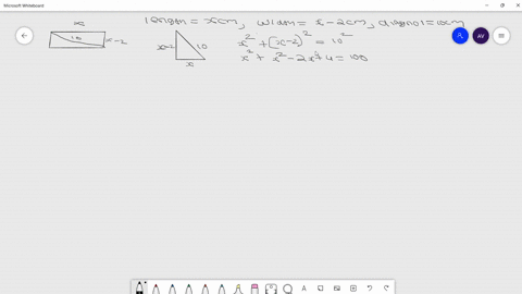 the-length-of-a-rectangle-exceeds-the-width-by-2-cm-if-the-diagonal-is-10-cm-long-find-the-width-of-the-rectangle-27564