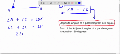 the-sum-of-two-opposite-angles-of-a-parallelogram-is-150-degree-find-the-measure-of-each-of-its-angles-46354