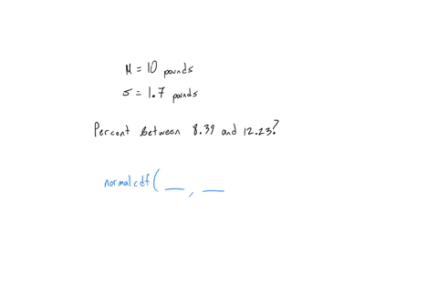 assume-that-the-weights-of-ripe-watermelons-grown-at-a-particular-farm-are-nomally-distributed-with-a-mean-of-10-pounds-and-a-standard-deviation-of-17-poundsdetermine-the-percent-of-watermel-28508