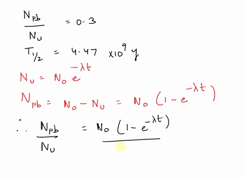 in-a-certain-rock-the-ratio-of-lead-atoms-to-uranium-atoms-is-0300-assume-that-uranium-has-a-half-2-36171