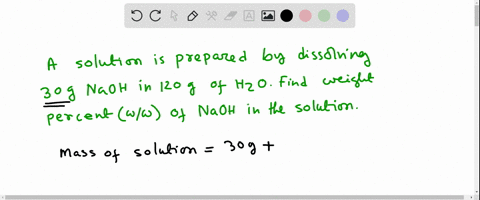 what-is-the-weight-percent-ww-of-naoh-in-a-solution-prepared-by-dissolving-30g-of-naoh-in-120g-of-h2o-48935
