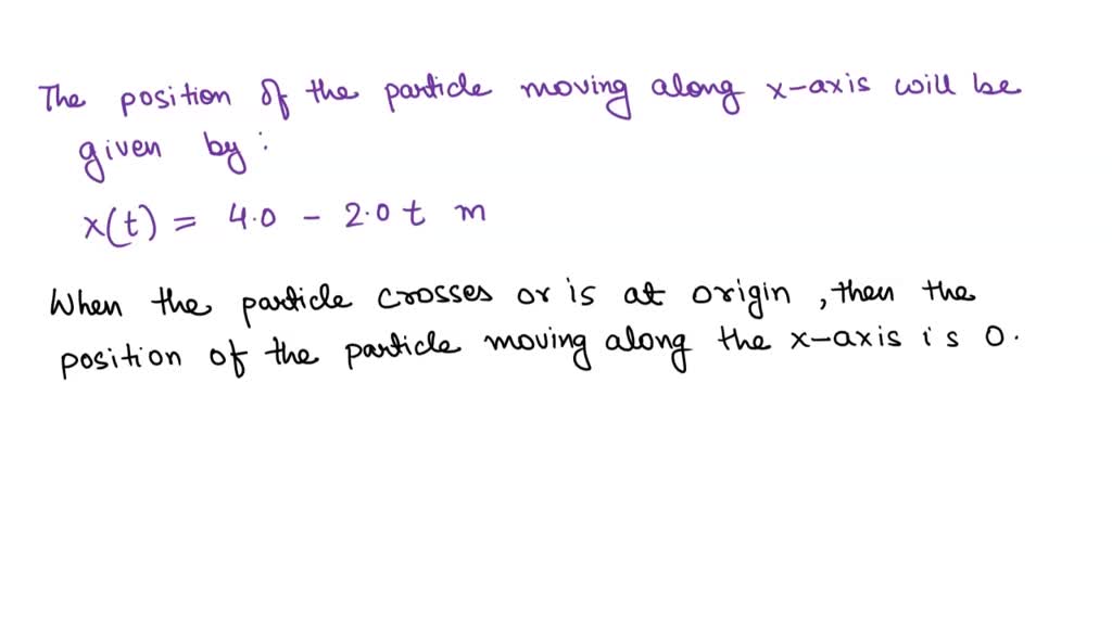 SOLVED:The position of a particle moving along the x-axis is given by x ...