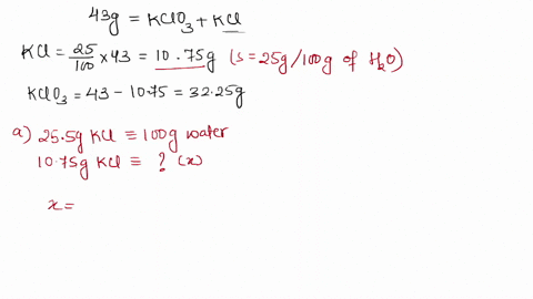 a-43g-sample-of-impure-kclo3-solubility-71-g-per-100-g-h2o-at-20c-is-contaminated-with-25-percent-of-kcl-solubility-255-g-per-100-g-of-h2o-at-20c-a-calculate-the-minimum-quantity-of-20c-wate-23154