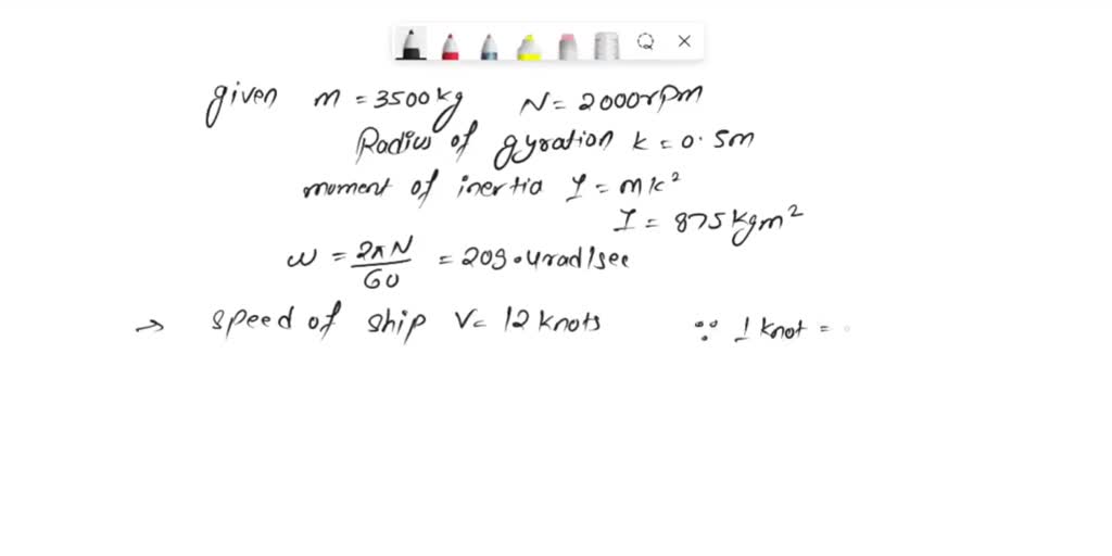 SOLVED Problem 18 A turbine rotor of a ship has a mass of 3,500 kg