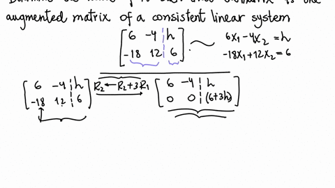 determine-the-value-of-h-such-that-the-matrix-is-the-augmented-matrix-of-a-consistent-linear-system-6-4-h-18-12-6-h