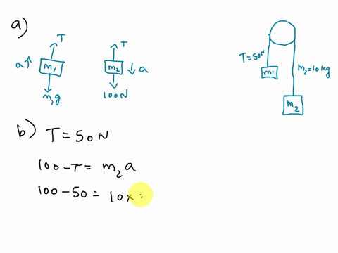 a-massless-cord-connects-two-blocks-the-cord-passes-over-a-massless-frictionless-pulley-the-blocks-are-released-from-rest-see-the-diagram-a-5-pts-draw-a-free-body-diagram-for-each-mass-inclu-67644