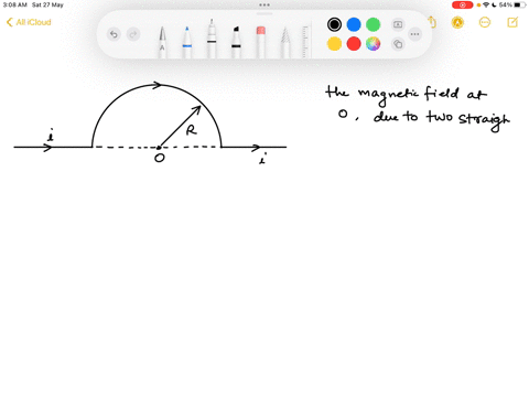 find-the-magnetic-field-in-the-center-of-wire-semicircle-like-that-hown-in-the-figure-with-radius-r-220-cm-ifthe-current-in-the-wire-is-i-190-a-63105