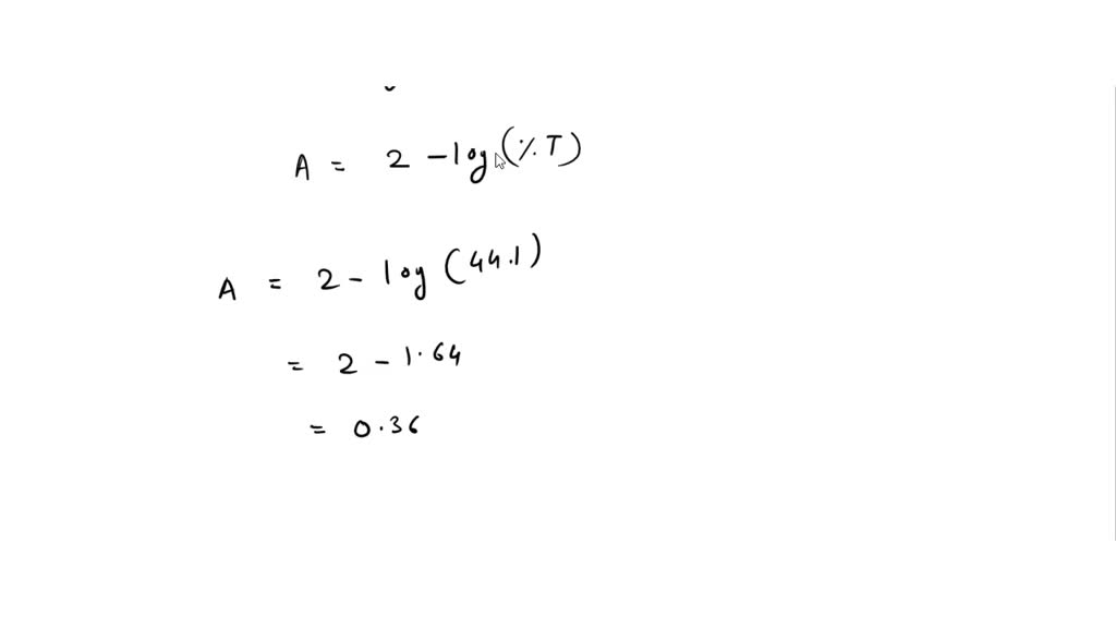 SOLVED 1500 ppm solution of potassium permanganate has a transmittance of 44.1 when measured