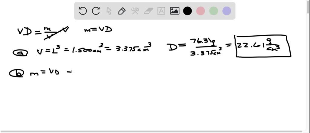 SOLVED: A) A cube of osmium metal has a length of 1.500 cm on each side ...