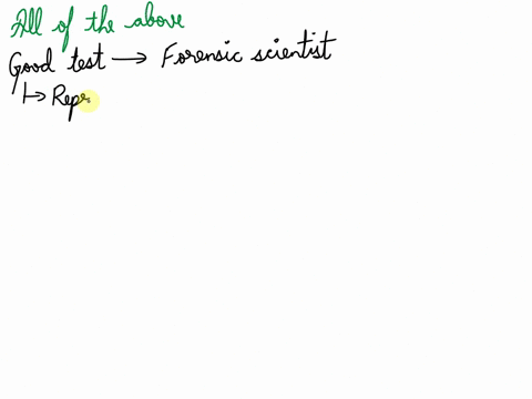 in-order-to-be-valid-a-good-test-used-by-a-forensic-scientist-should-be-which-of-the-following-reproducible-unique-general-all-of-the-above-63837