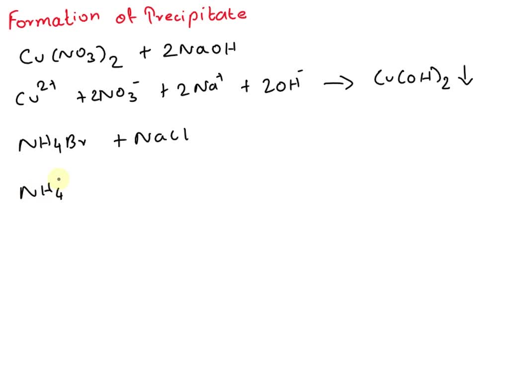 SOLVED Complete the table below by deciding whether precipitate forms