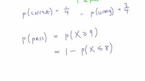in-an-examination-there-are-20-multiple-choice-questions-and-4-options-are-given-with-each-question-fach-question-catly-mark-find-the-probability-of-passing-the-student-if-the-minimum-marks-38904