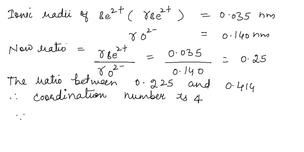 SOLVED: Table 12.3 Ionic Radii for Several Cations and Anions (for a ...