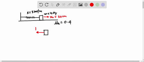 a-10kg-block-on-a-rough-horizontal-surface-is-attached-to-a-light-springspring-constant-3knm-the-block-is-pulled-20cm-to-the-right-from-its-equilibrium-position-and-released-from-rest-the-fr-00683
