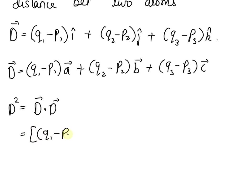 SOLVED: Lattice geometry I. Consider vectors q = (q1, q2, q3) and p ...