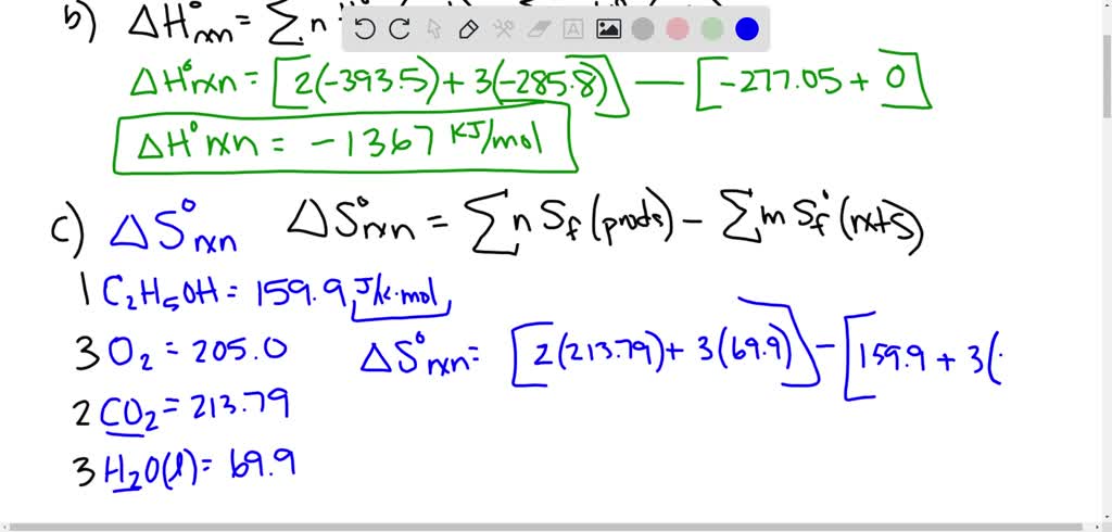 Solved Consider The Combustion Of 2 Moles Of Ethanol Via The Reaction Unbalanced C2h5ohl 9779