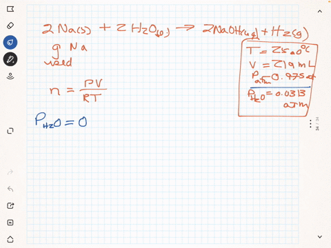 a-piece-of-sodium-metal-reacts-completely-with-water-as-follows-2nas-2h2ol-2naohaq-h2g-the-hydrogen-gas-generated-is-collected-over-water-at-250c-the-volume-of-the-gas-is-219-ml-measured-at-89594