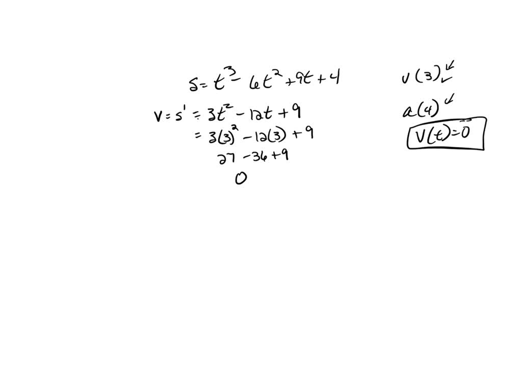 SOLVED: A particle moves in a straight line. At time t, the ...