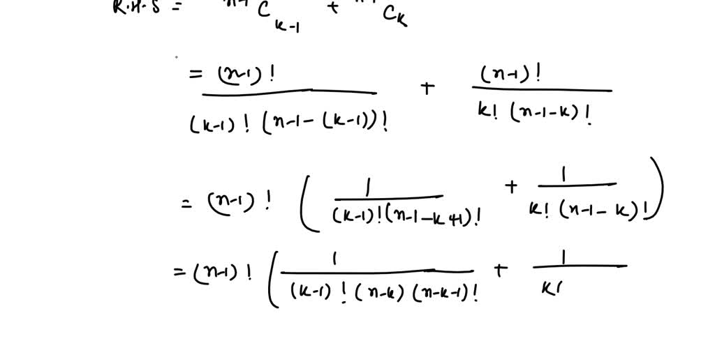 SOLVED Problem 5 Prove that =1+=1 Prove the following HockeyStick