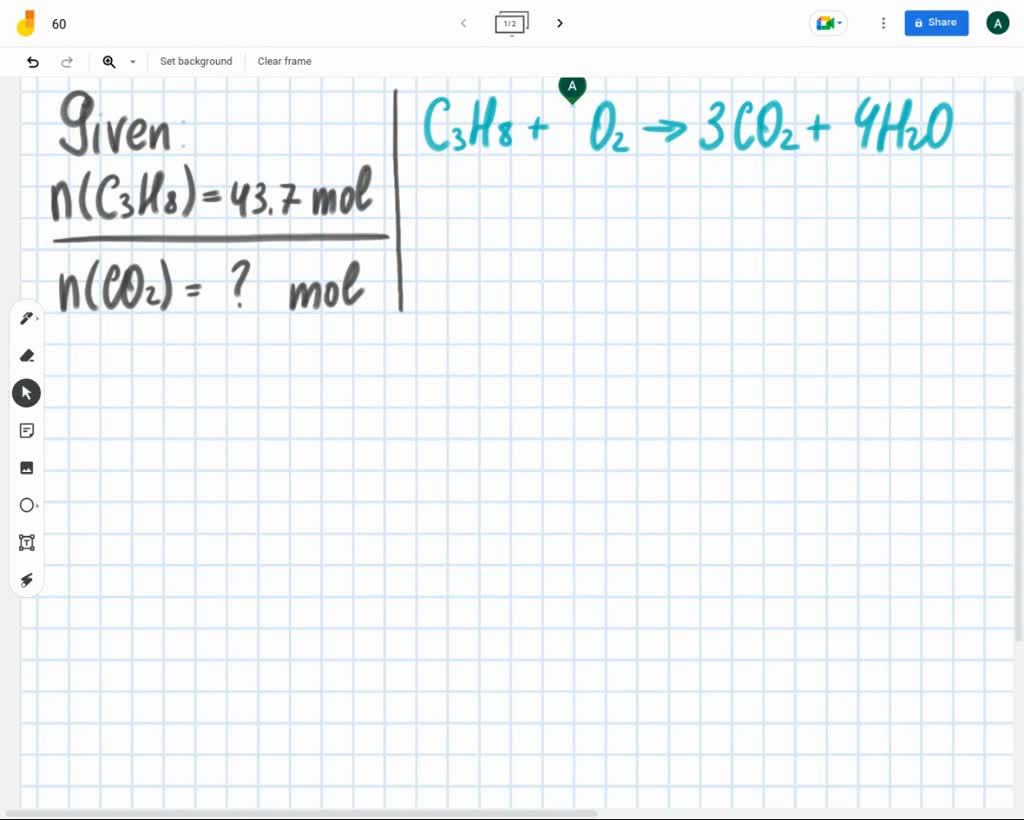 SOLVED Complete combustion of a 76.36 g sample of propane with excess