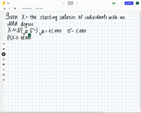 the-starting-salaries-of-individuals-with-an-mba-degree-are-normally-distributed-with-a-mean-of-45000-and-a-standard-deviation-of-5000-refer-to-exhibit-6-4-what-is-the-probability-that-a-ran-08102