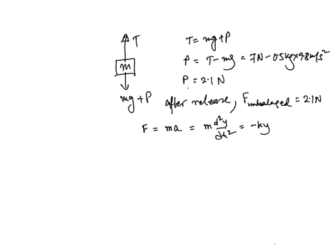 mass-of-0-50kg-is-suspended-from-spring-of-negligible-mass-as-shown-in-figure-sa-60-mm-figure-sa-figure-56-a-student-pulls-the-mass-down-distance-of-60mm-and-holds-it-in-the-position-shown-i-63919