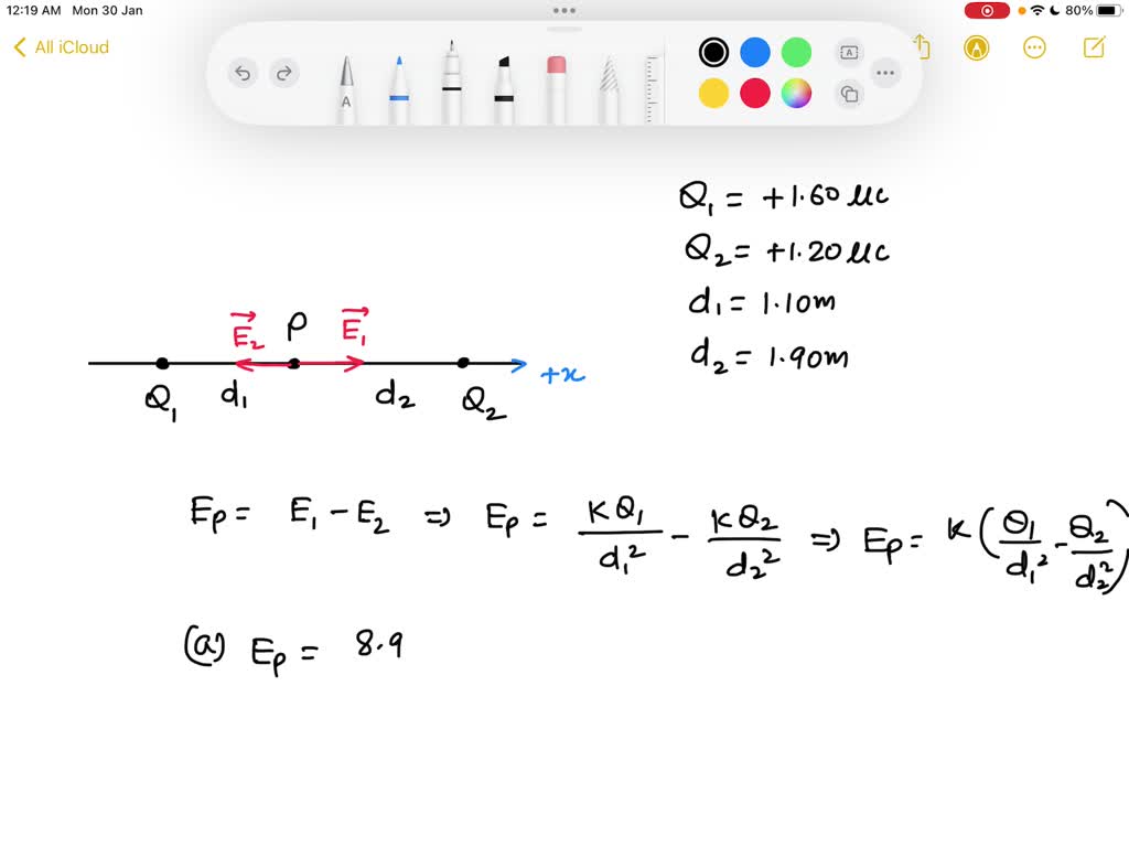 SOLVED: The figure shows two point charges. Calculate the magnitude of ...