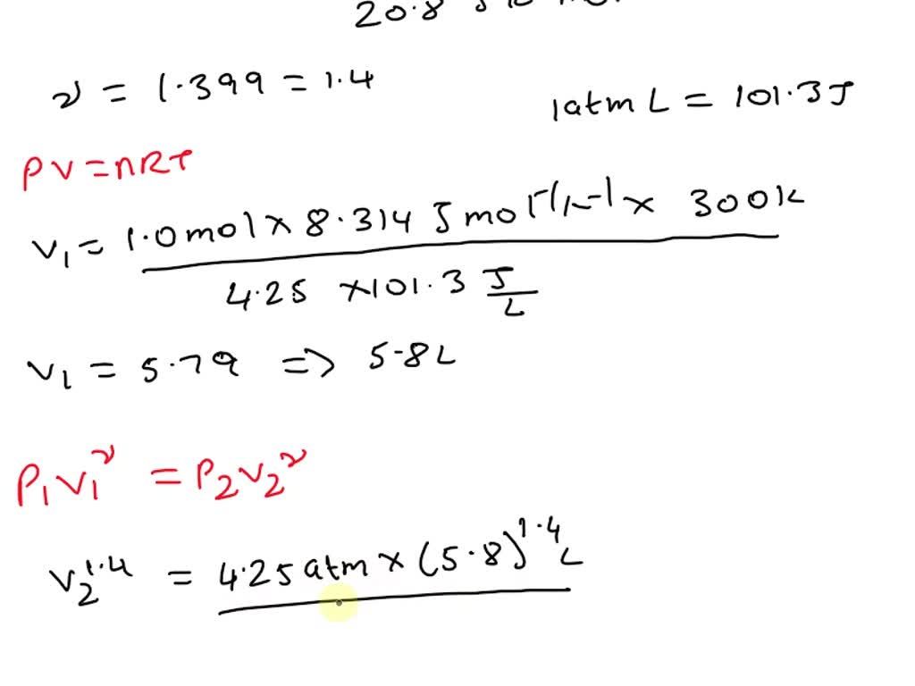 SOLVED: A sample consisting of 1.0 mol of perfect gas molecules with CV ...