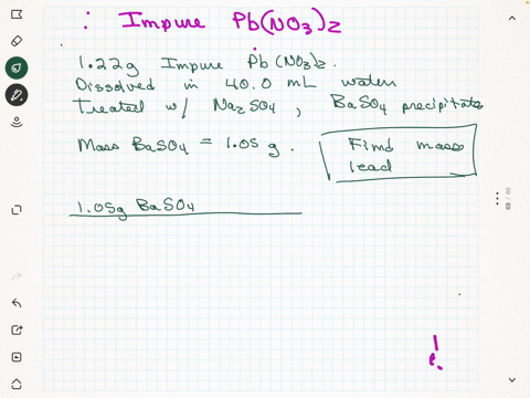 a-122-g-sample-of-impure-lead-nitrate-was-dissolved-in-400-ml-of-distilled-water-and-analyzed-by-gravimetric-analysis-to-determine-the-percentage-of-lead-by-mass-present-sodium-sulfate-was-d-12326