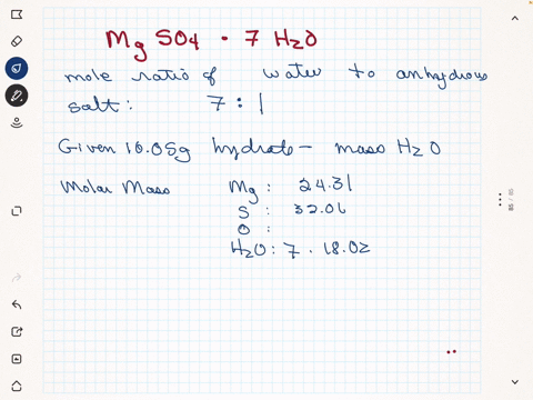 what-is-the-mole-ratio-of-h2o-to-anhydrous-salt-in-mgso4-7h2o-given-1005g-of-the-hydrate-formula-provided-in-the-above-question-how-many-grams-of-water-are-present-22605