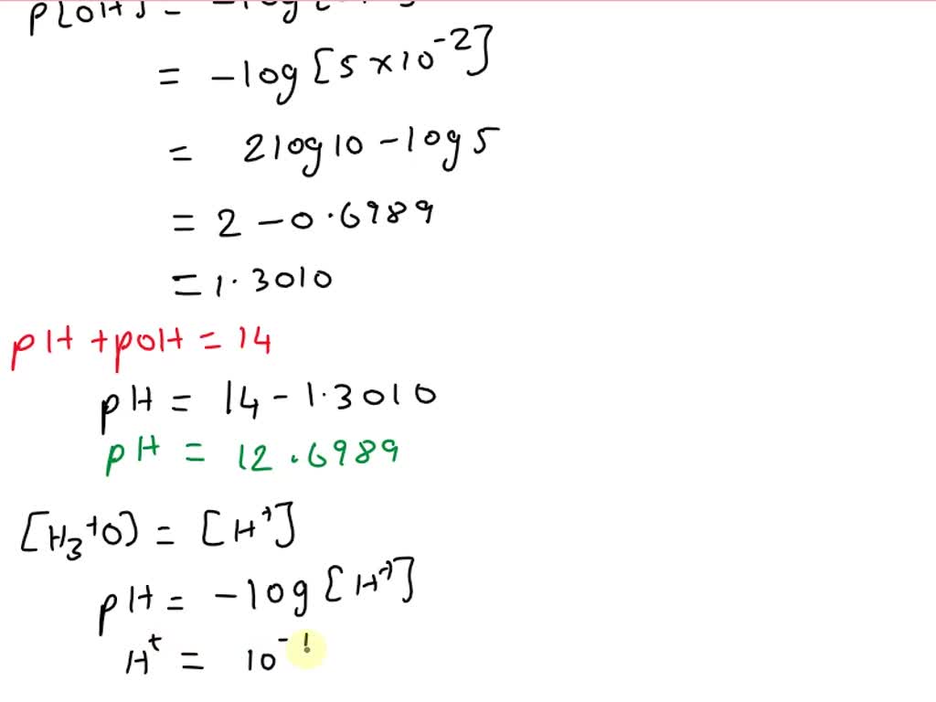 SOLVED: Determine each of the following for a 0.05 M NaOH solution: a ...