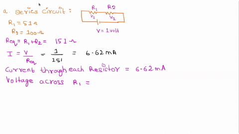 draw-a-series-circuit-with-a-1v-battery-and-two-resistors-51-ohm-and-100ohm-draw-a-parallel-circuit-with-a-1v-battery-and-two-resistors-51-ohm-and-100ohm-for-both-find-the-expected-voltage-a-95942