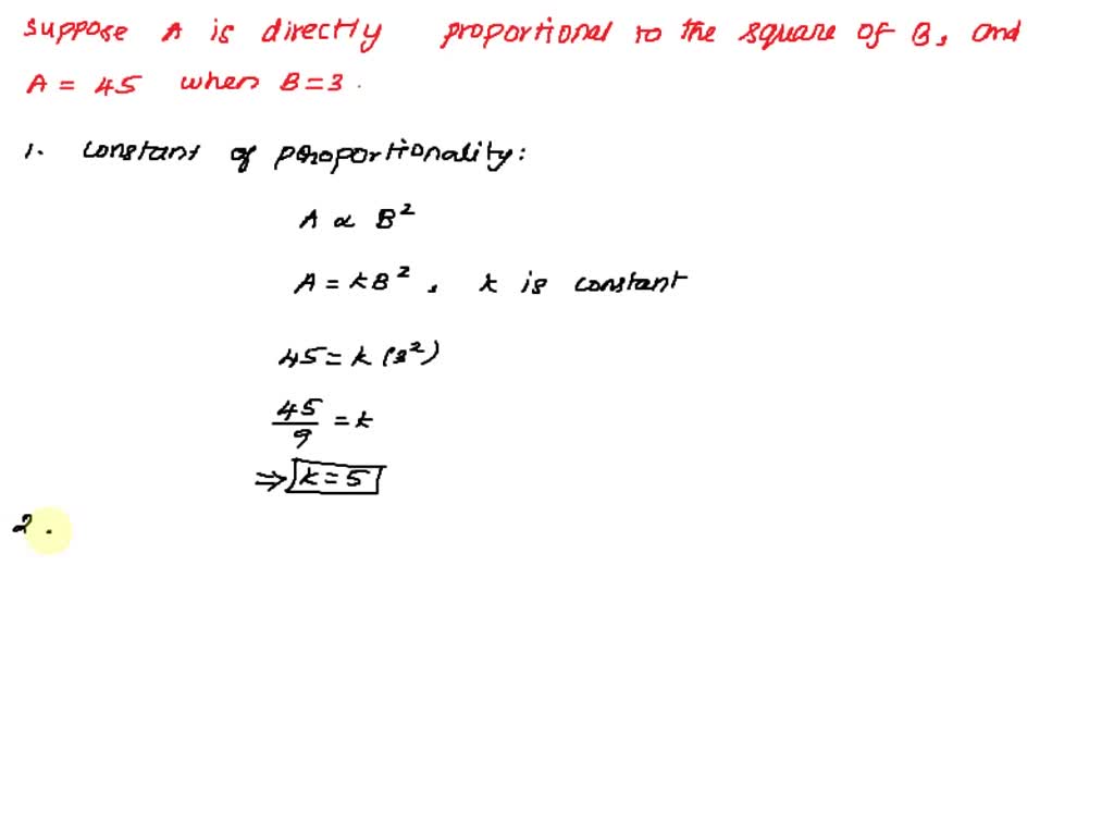 SOLVED: If B is directly proportional to A and B = 3 when A = 18 find ...