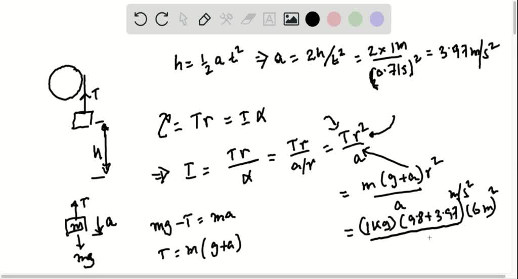 SOLVED Verify that the solution for the inertia of the pulley is 141