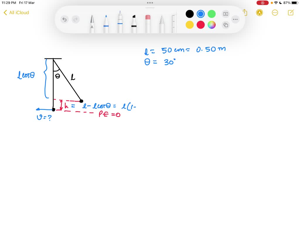 solved-a-pendulum-consists-of-a-mass-on-a-50-cm-long-string-it-is