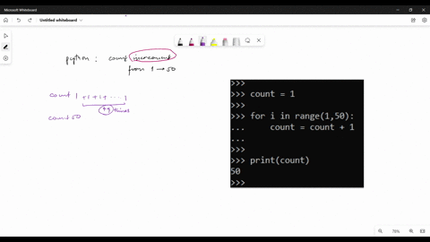 python-code-for-increment-of-the-count-from-1-to-50-94856