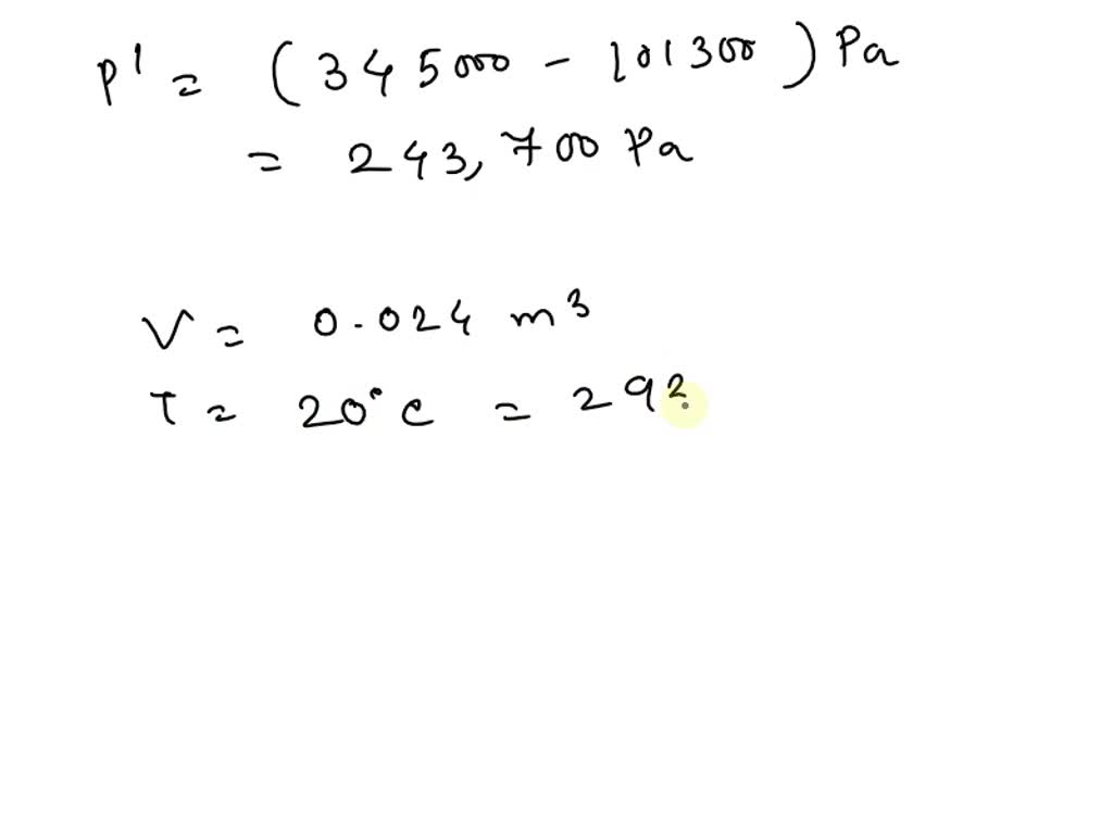 SOLVED Determine The Mass Of Air In A 2 M 3 Tank If Air At Room