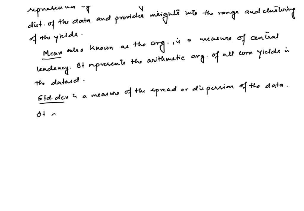 SOLVED: During a particular year the corn yield per bushel was recorded