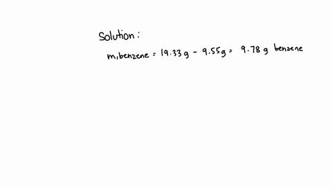 a-955g-sample-of-a-solid-was-placed-in-a-1500-ml-flask-the-remaining-volume-was-filled-with-benzene-in-which-the-solid-was-insoluble-the-solid-and-benzene-together-weigh-1933g-the-density-of-92697