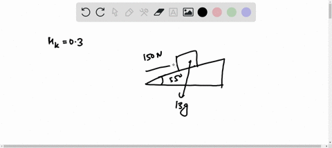 a-box-with-mass-130-kg-moves-on-a-ramp-that-is-inclined-at-an-angle-of-550-above-the-horizontal-the-coefficient-of-kinetic-friction-between-the-box-and-the-ramp-surface-is-k-0300-a-calculate-06385