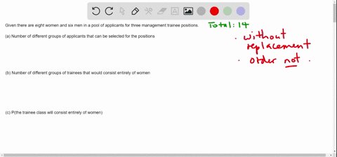 The qualified applicant pool for three management trainee...